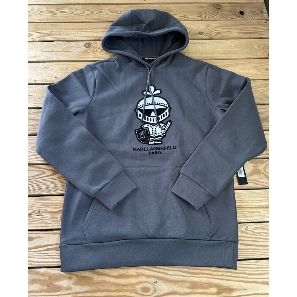 Karl Lagerfeld NWT $99 Men’s Paris Hoodie Sweatshirt Size S Black T4